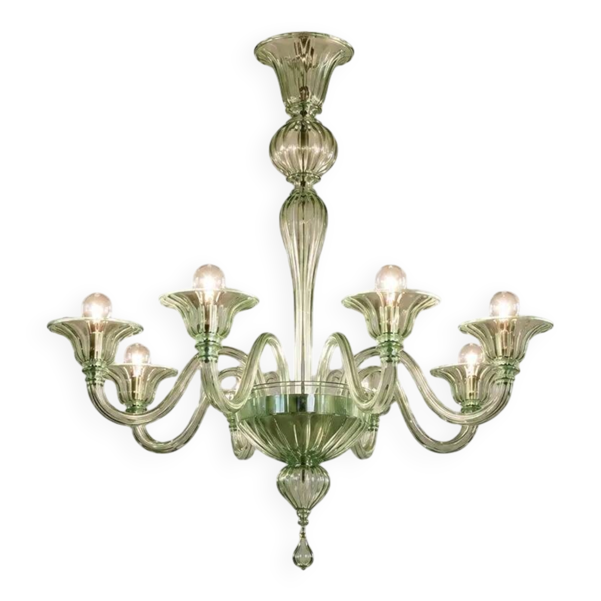 Italian Contemporary Murano Glass Chandelier with Rigadin Detailing