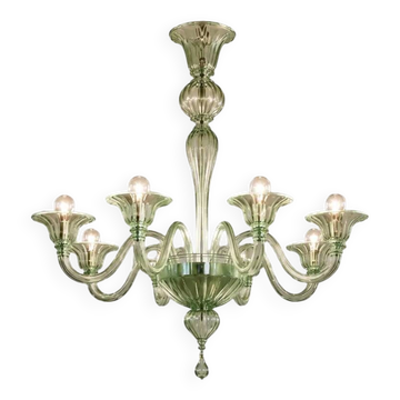 Italian Contemporary Murano Glass Chandelier with Rigadin Detailing