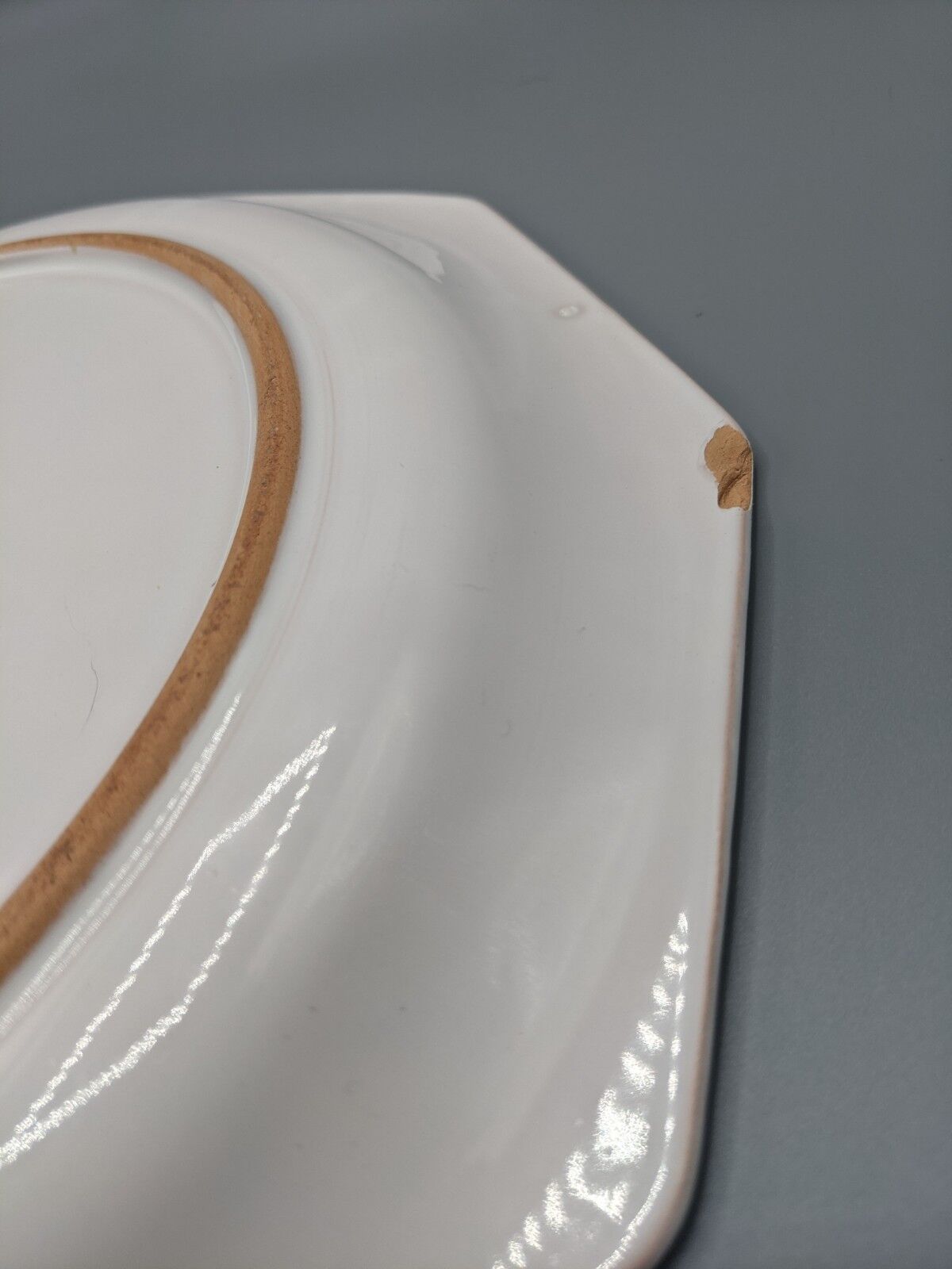 Pale pink octagonal dish, floral decoration of Niderviller - ∅ 32cm