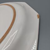 Plat octogonal rose pâle décor floral de Niderviller - ∅ 32cm