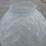 Art Deco ball vase pair with flower and leaf decor