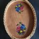 Wood and wicker tray: vintage