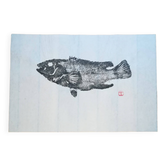 Estampe de poisson, Gyotaku original de vieille