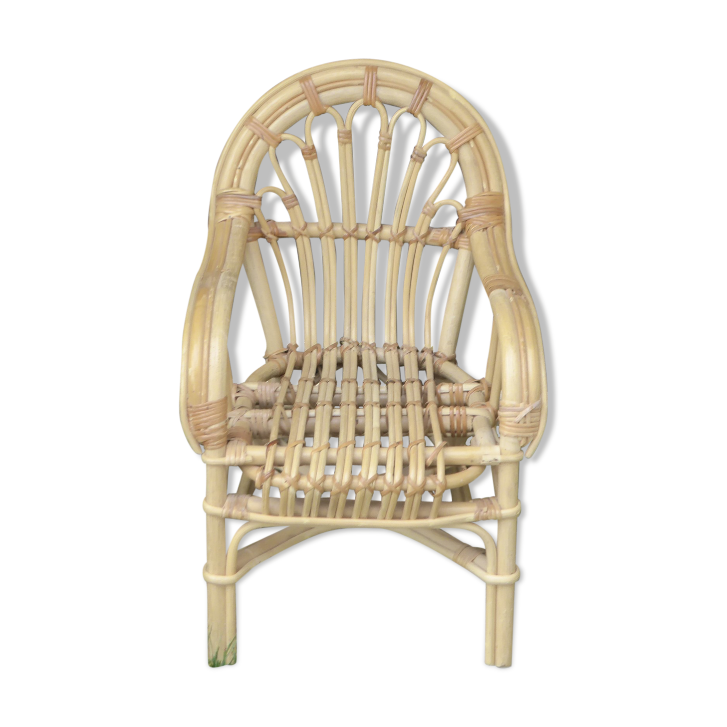 1960/70 vintage children's chair, rattan chair and wicker