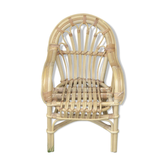 1960/70 vintage children's chair, rattan chair and wicker