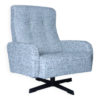 Fauteuil pivotant tissu noir et blanc type de chaise armoire boucle