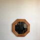 Miroir octogonal en pin, années 1980
