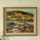 Original mid-century oil painting on Swedish canvas "Autumn Day Järvsö"