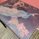 Japanese table in engraved lacquered wood