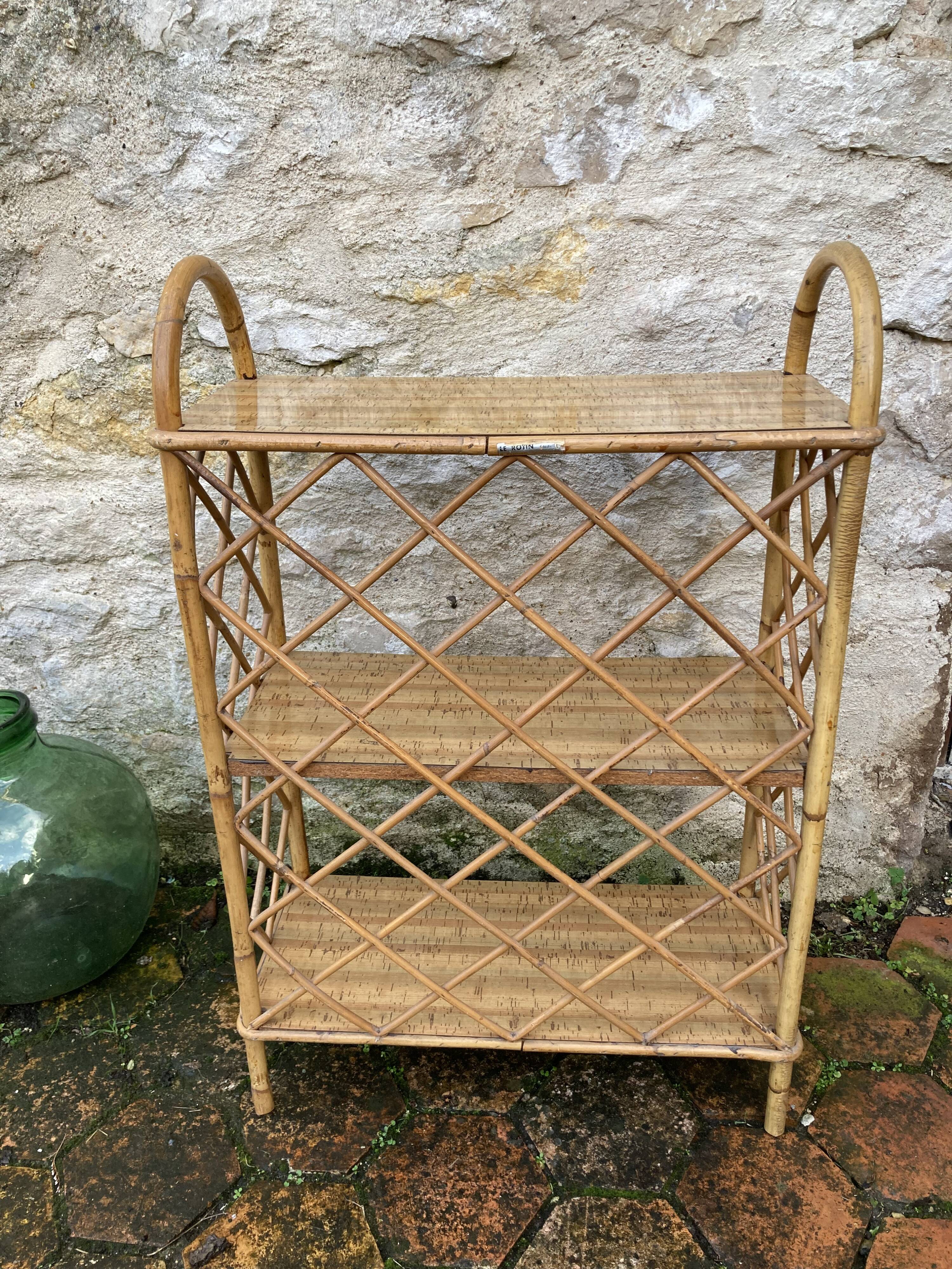 Vintage rattan shelf