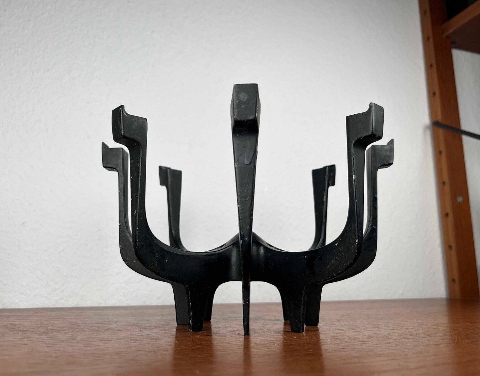 Danish metal candlestick in mid-century style by Gunnar Cyren for Dansk Designs Denmark, 1960s.