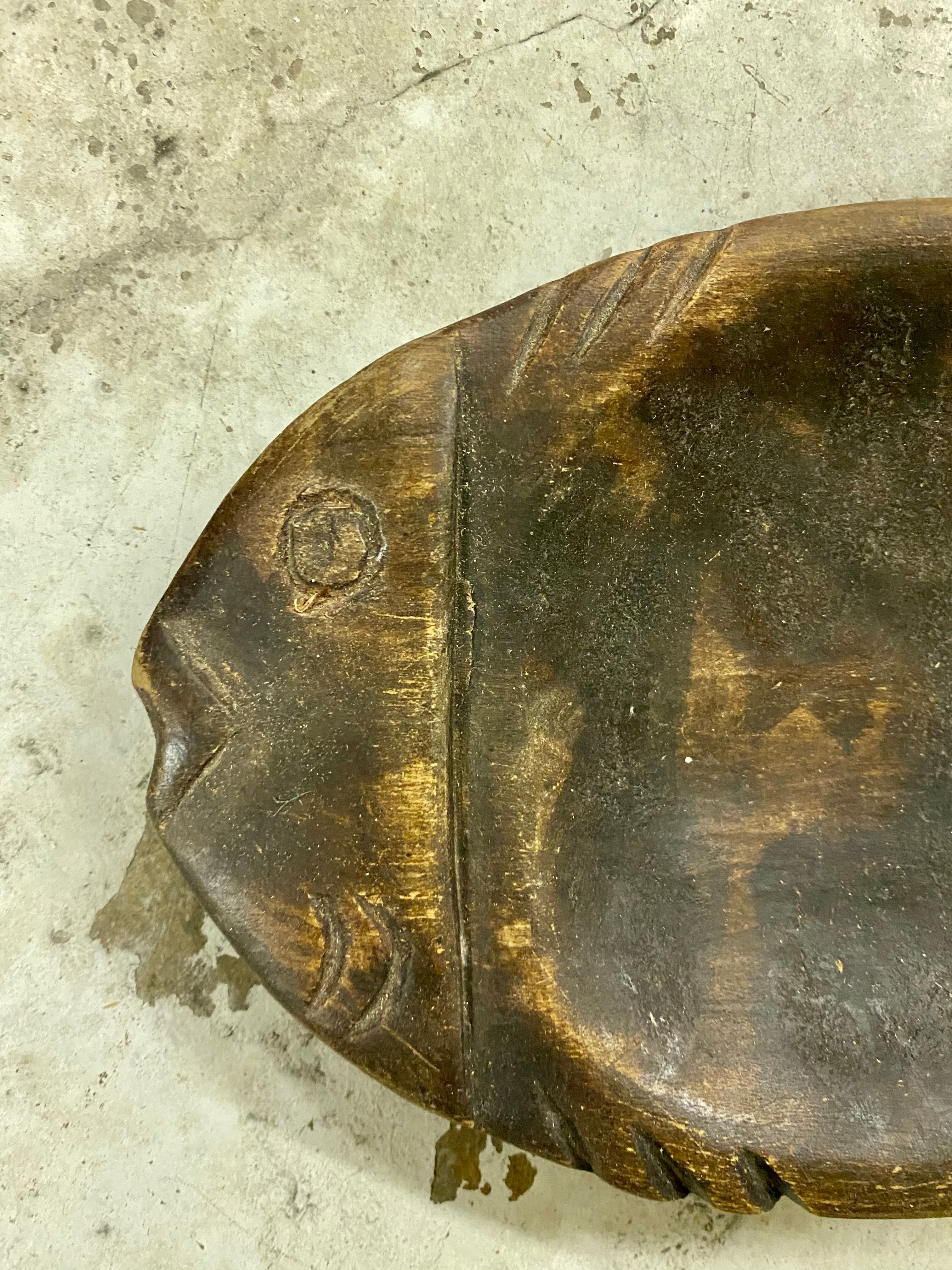 Wooden dish fish