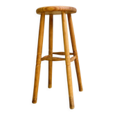 TABOURET Haut BOIS Massif VINTAGE