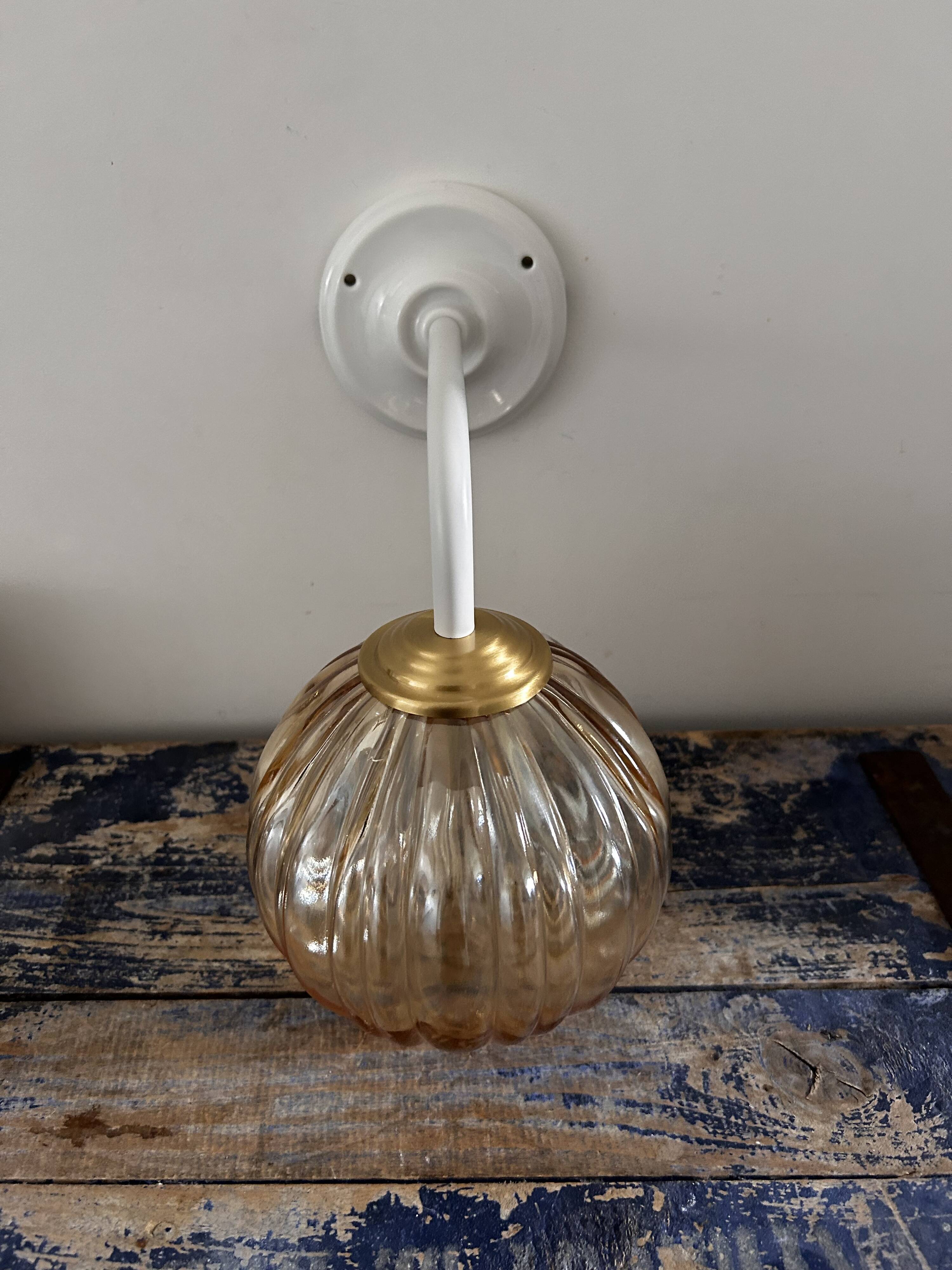 Glass globe wall light