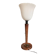 Vintage Unilux lamp in wood and opal glass, Scandinavian style.