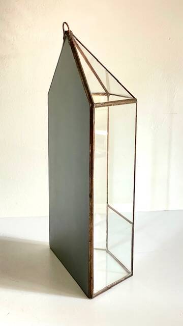 Vide poche mural miroir et laiton vintage