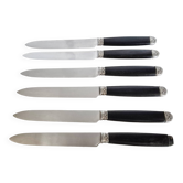 Silver and ebony table knives, stainless steel blade, Louis XVI style