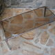 COFFEE TABLE 1970 PIETEMENT CHROME TOP GLASS SMOKE BROWN