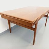Vintage rectangular Scandinavian dining table by Ejvind A. Johansson teak