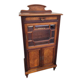 Storage cabinet Art Deco showcase era 1930 walnut