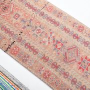 3x13 Soft Pink Vintage Oushak Long Stairs Runner Rug, 83x379 Cm