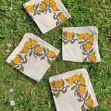 Serviettes de table citrons rétro