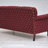 1950s, Danish 3 seater sofa, original condition, furniture velour, beech wood.