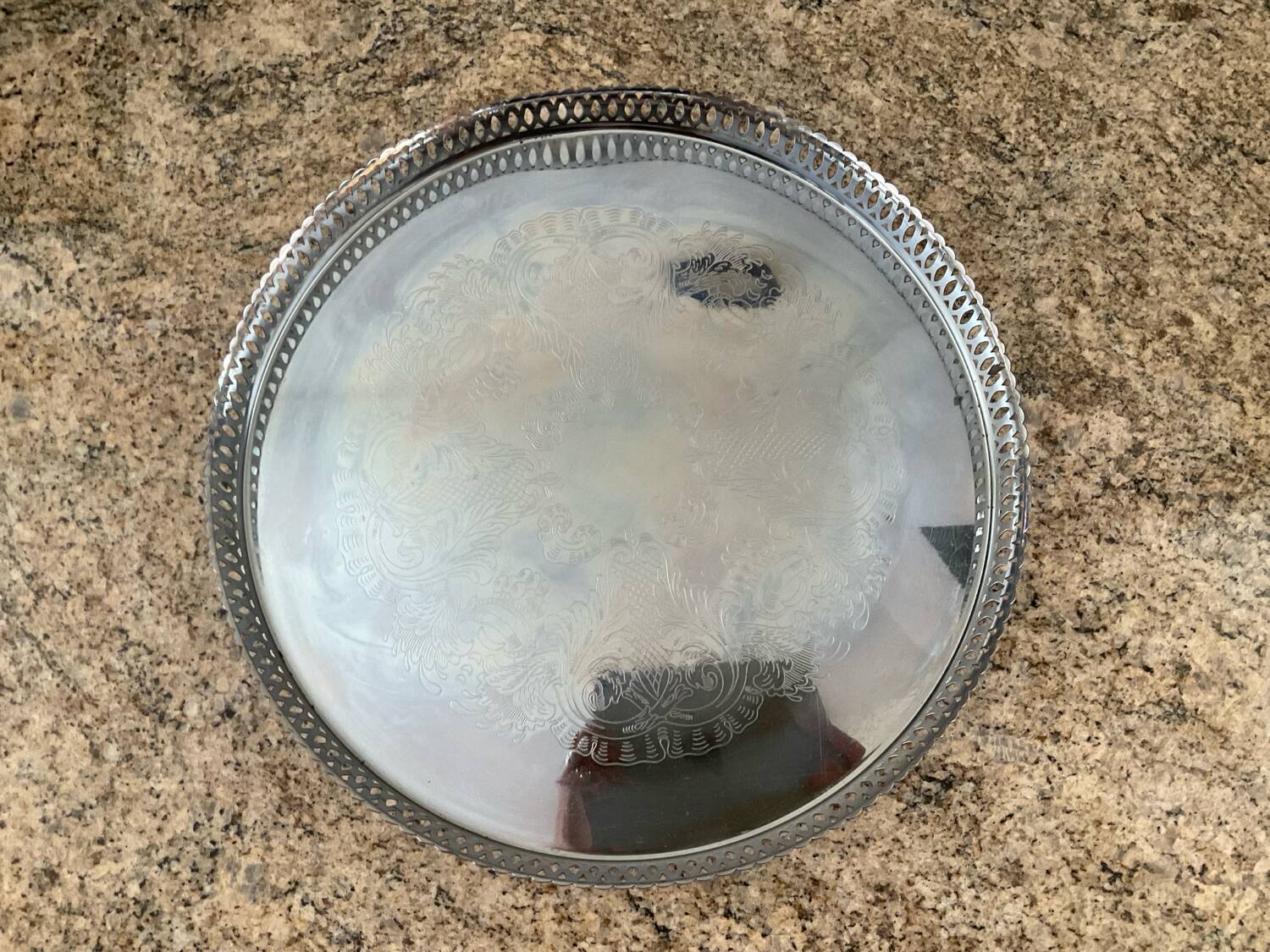 Vintage Sweden tray in silver metal from the 70s