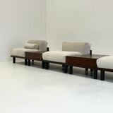 Italian modular sofa with coffee table set in Japandi style