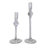pair of blown glass candlesticks