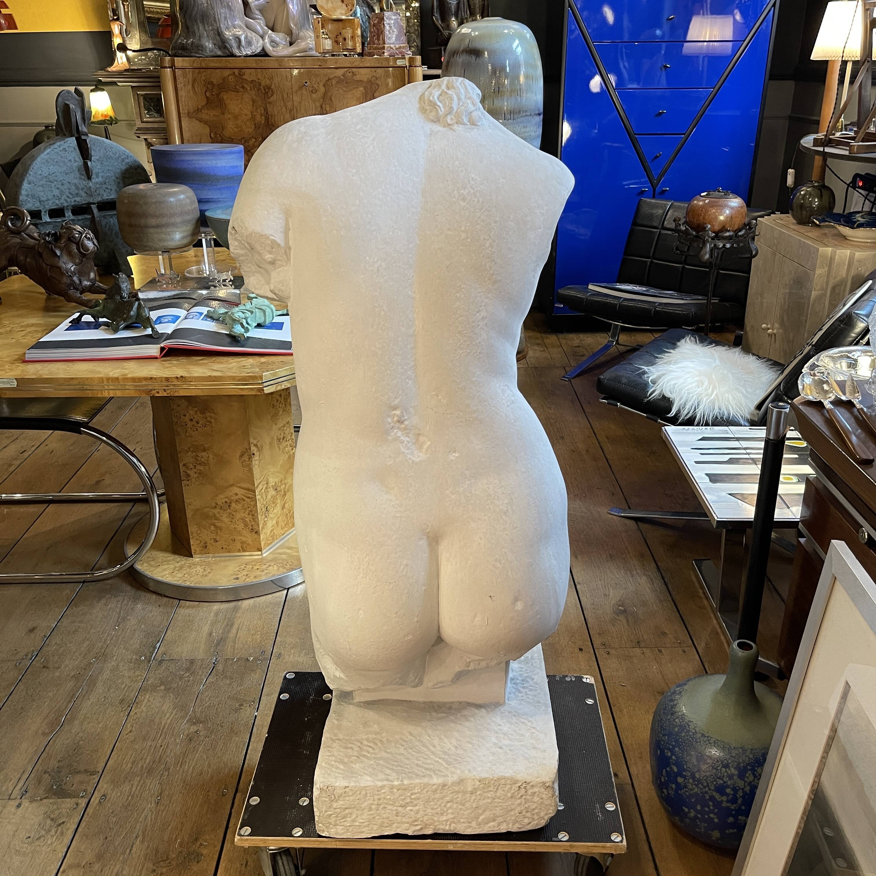 *grand plâtre d'atelier* 109cm sculpture buste torse de femme nue,lola di vito, pièce unique