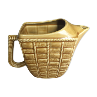 Ceramic pitcher braided wicker pattern