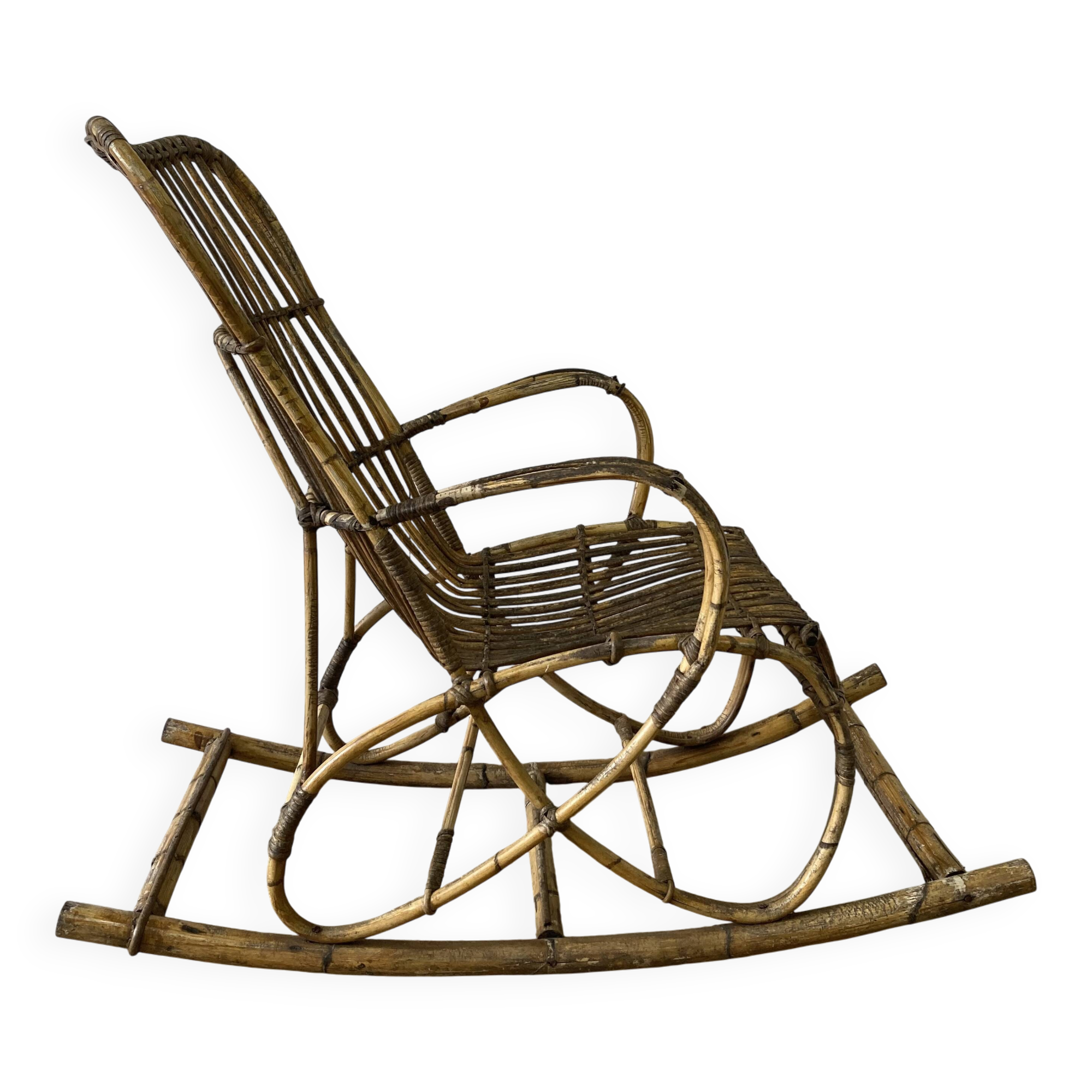 Vintage rattan rocking chair