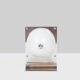 Table lamp in polished metal and opaline, 1970s