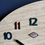 Vintage formica clock silent wall clock painter palette "Jura spruce"