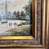 PAINTING / OIL ON CANVAS SIGNED " F.NICOLI " (THE PORT) VERY WELL FRAMED