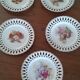 5 porcelain lace plates, fruit decorations