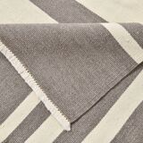 7x9 Cream Gray Handmade Comtemporary Kilim Rug, 225x276Cm