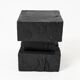 Ebonized solid wood sculptural stool / side table, Logniture