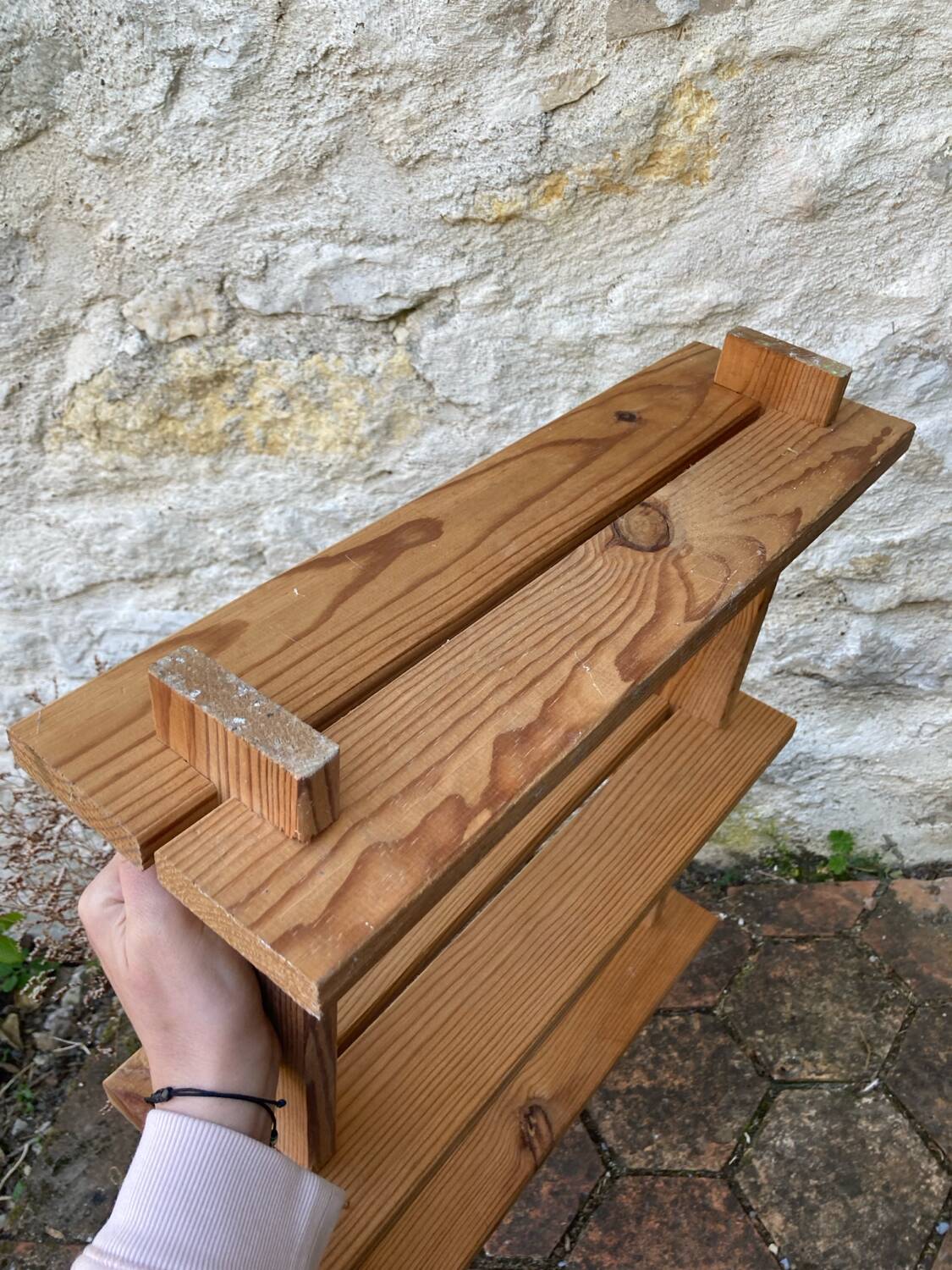Vintage pine wall shelf