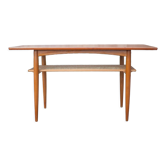 Klein Mobel opal wood coffee table, wood table and canning, vintage German table, 60's