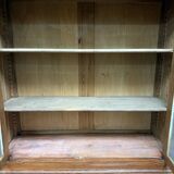 Armoire d'école en pin belge avec vitres nervurées