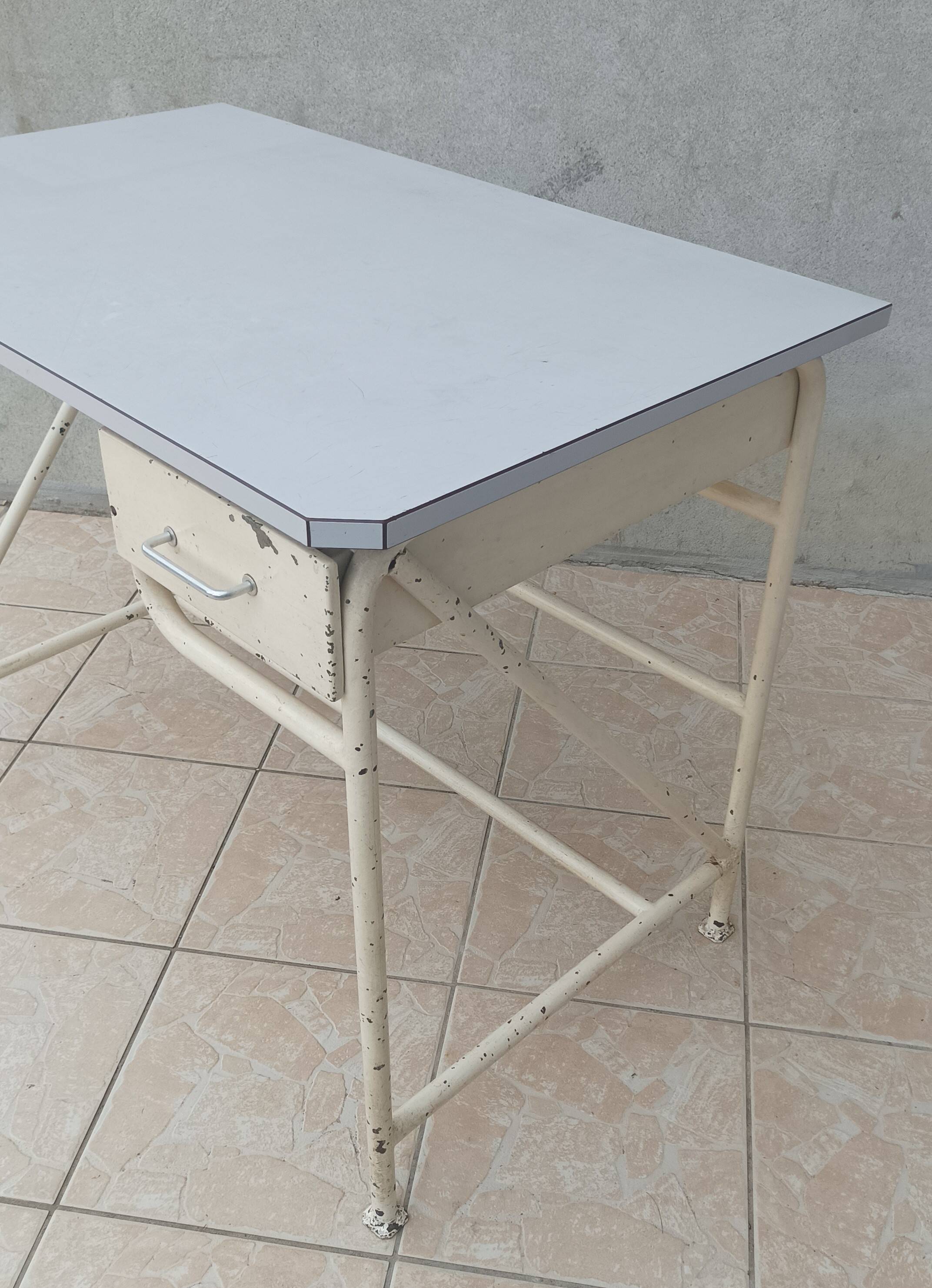 High industrial metal and formica work table