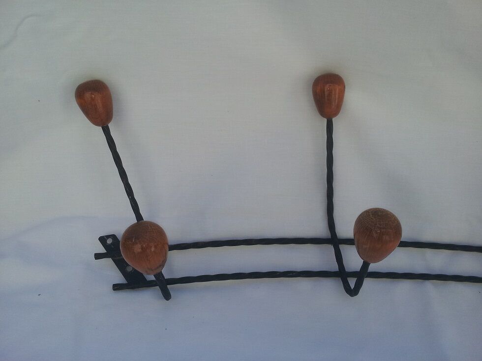Metal and wood coat racks