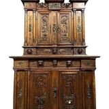 Attribué à La Maison Ribaillier : Cabinet Bellifontain en chêne et marbre