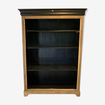 Black patinated oak bookcase 1950