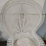 White wicker armchair