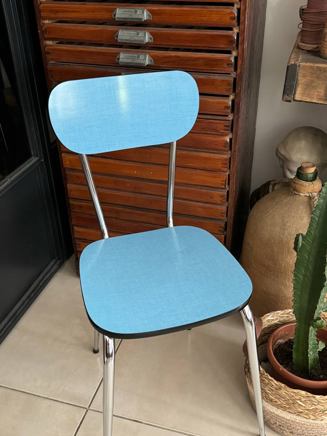 Vintage Blue Formica Chair