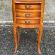 2 Louis XV bedside tables made of curved solid wood with drawers from the 1930s.