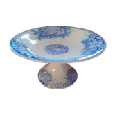 Coupe sur pied douche ancienne.Fleurs bleues Sarreguemine.